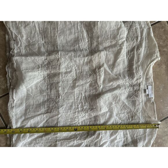 J Jill Pure Jill S Linen Cotton Blouse Tunic Embellished - Picture 5 of 6